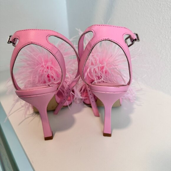 Pink Feathered Gianni Bini Heels - Picture 3 of 4